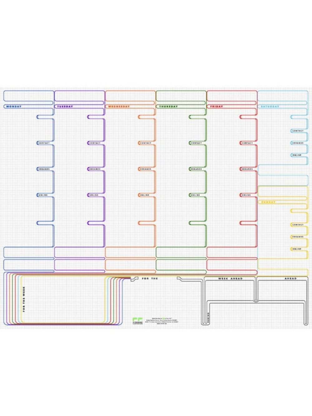 2027 Weekly Day Desk Planner - Undated, Thick Paper, Chipboard Backing